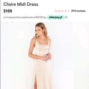 Show Me Your Mumu - Claire Midi Dress - Champagne Luxe Satin